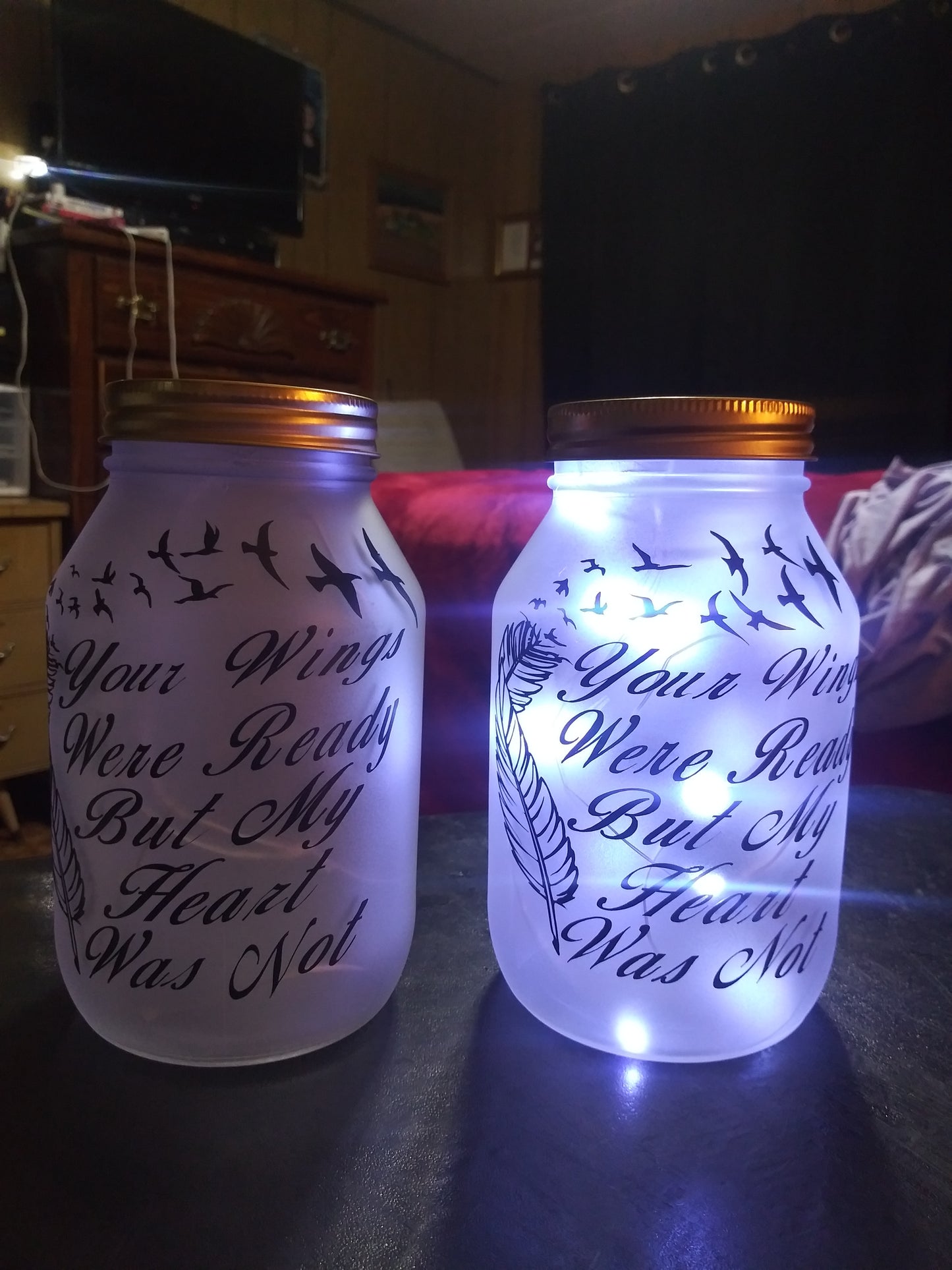 Wings was ready mason jar