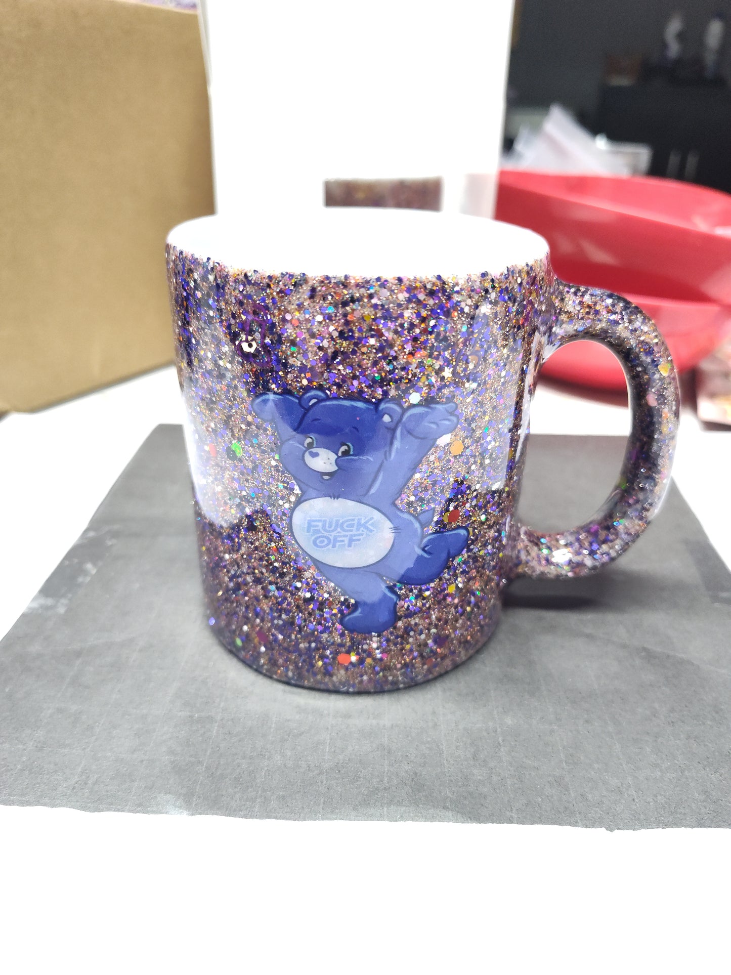 Custom made care bear coffee cup