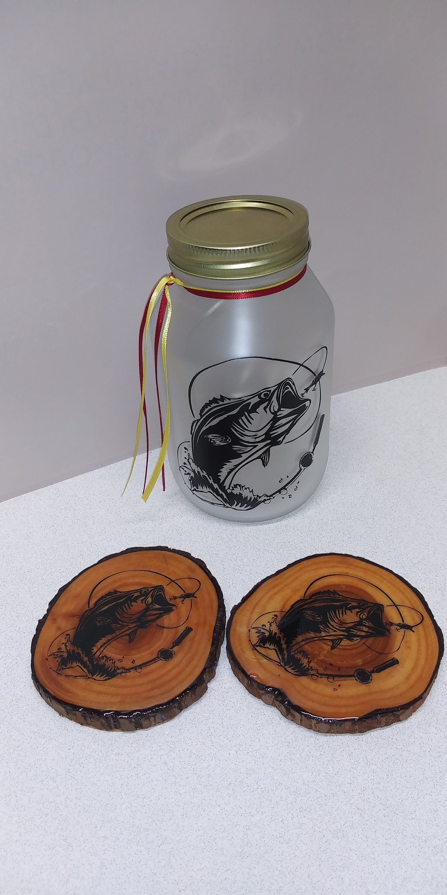 Mason jar/ coaster 3-piece set.